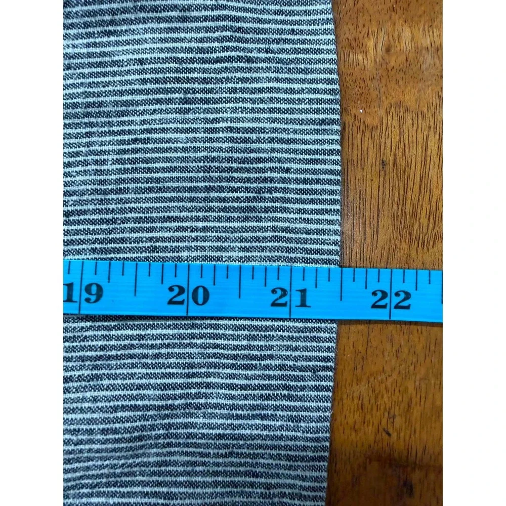 Eileen Fisher Striped Hemp Organic Cotton A-Line Mini Skirt Blue White XL